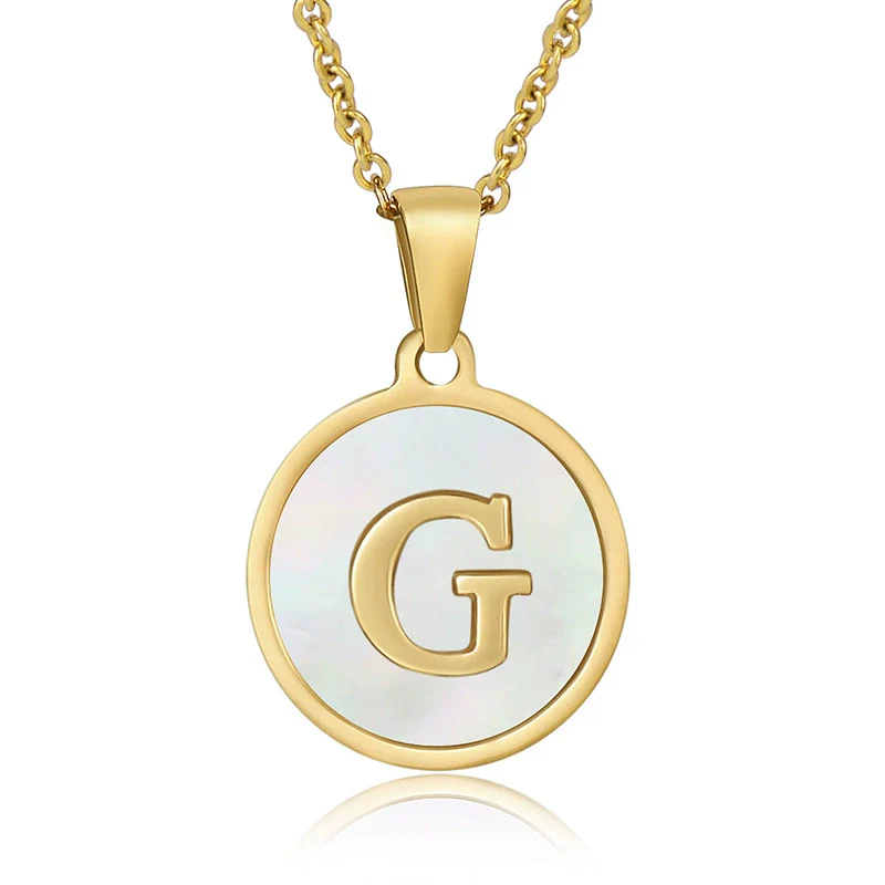 316L Stainless Steel Women's Letter Pattern Gold Inlaid Cross Chain Clavicle Necklace Pendant Jewelry - Image 12