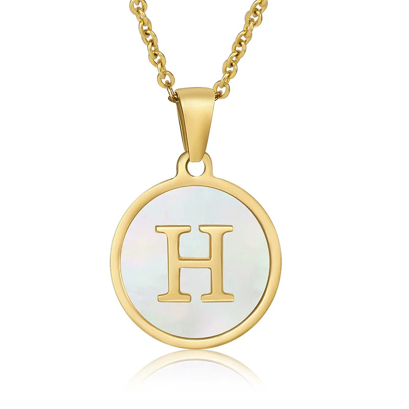 316L Stainless Steel Women's Letter Pattern Gold Inlaid Cross Chain Clavicle Necklace Pendant Jewelry - Image 13