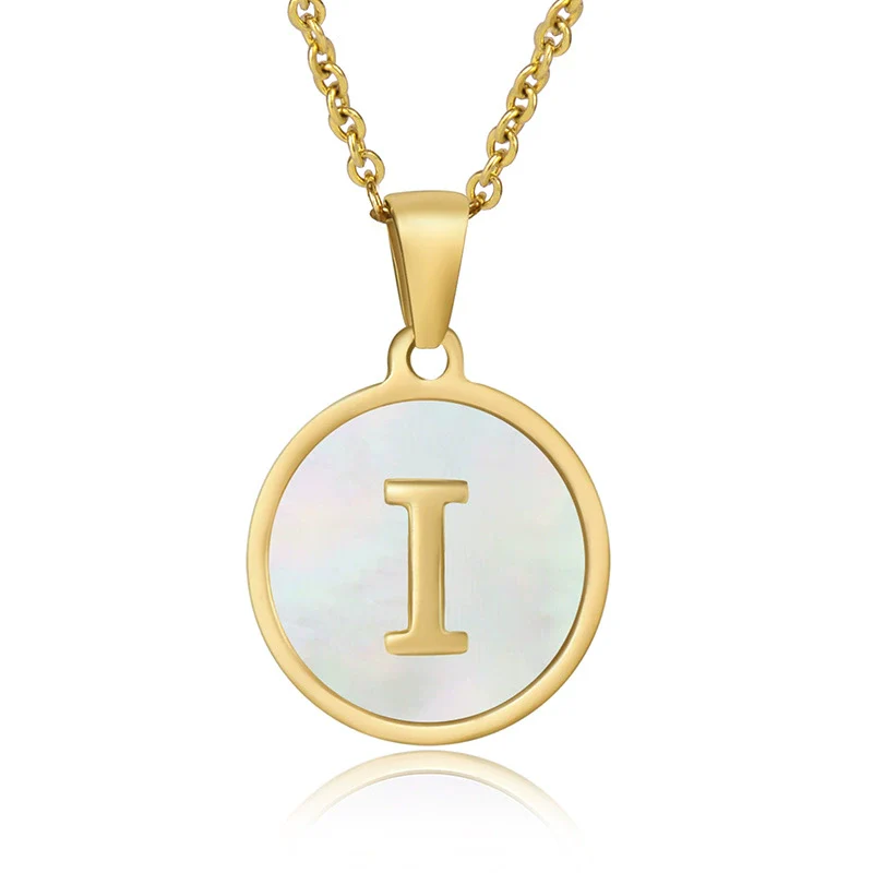 316L Stainless Steel Women's Letter Pattern Gold Inlaid Cross Chain Clavicle Necklace Pendant Jewelry - Image 14
