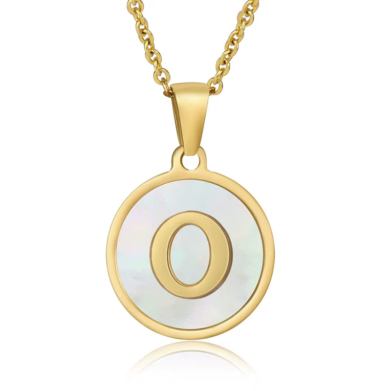 316L Stainless Steel Women's Letter Pattern Gold Inlaid Cross Chain Clavicle Necklace Pendant Jewelry - Image 20