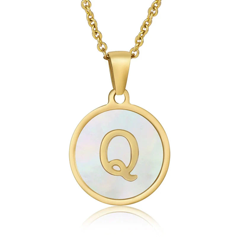 316L Stainless Steel Women's Letter Pattern Gold Inlaid Cross Chain Clavicle Necklace Pendant Jewelry - Image 22