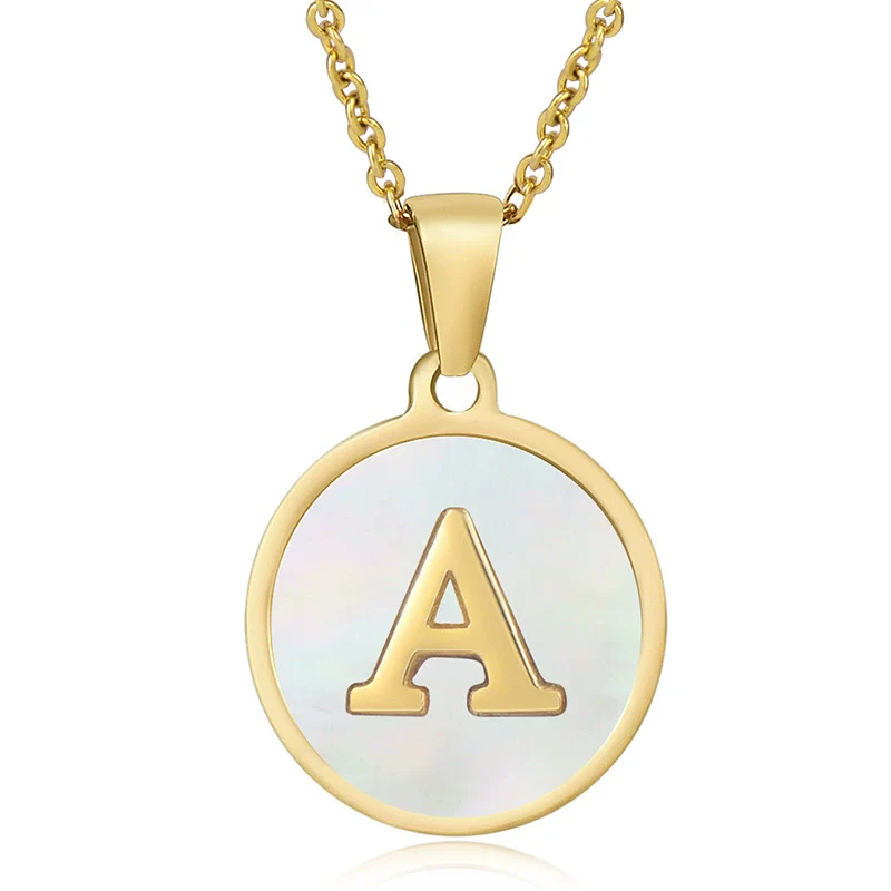 316L Stainless Steel Women's Letter Pattern Gold Inlaid Cross Chain Clavicle Necklace Pendant Jewelry - Image 6