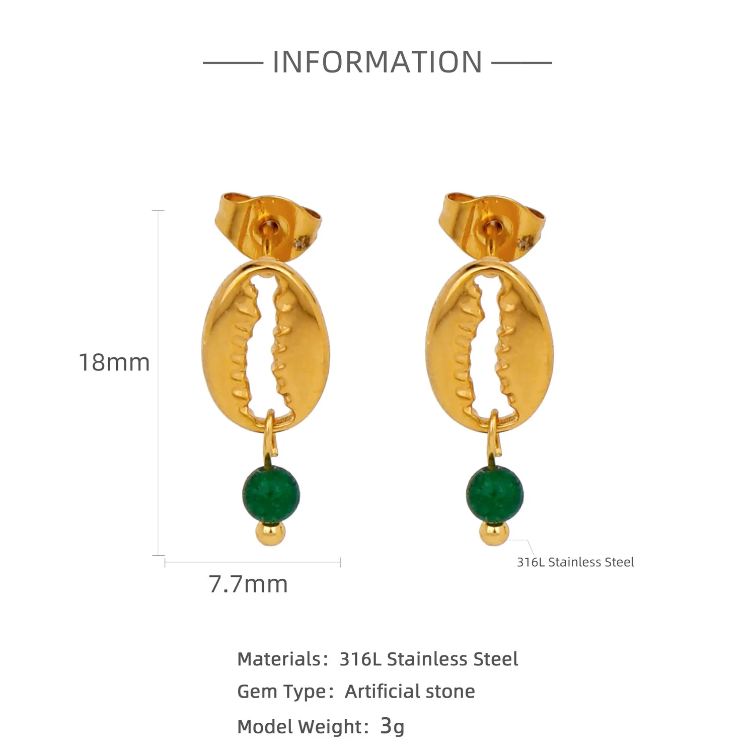 Trendy Hollow Double Ring Button Hoop Earrings Stainless Steel Electroplating Women's - Image 11