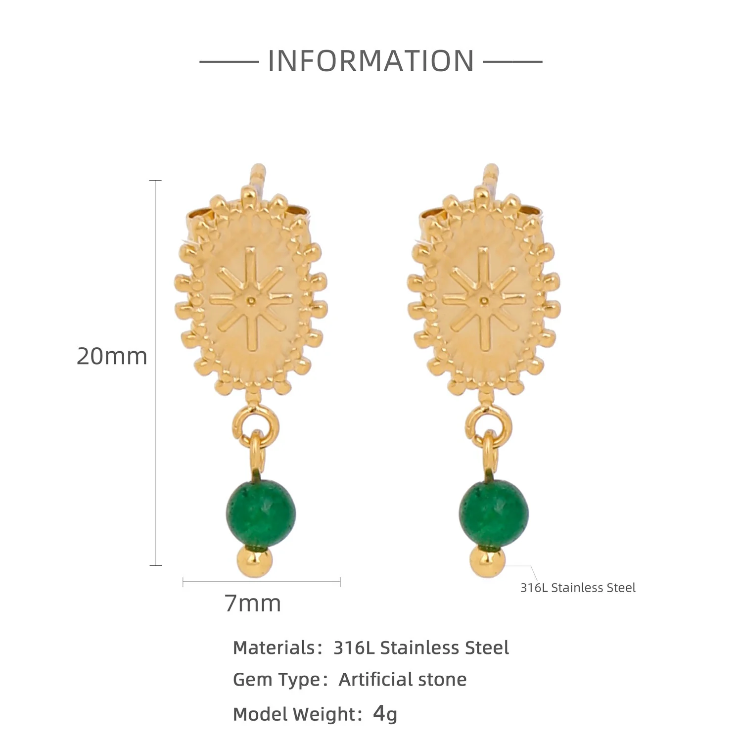 Trendy Hollow Double Ring Button Hoop Earrings Stainless Steel Electroplating Women's - Image 15