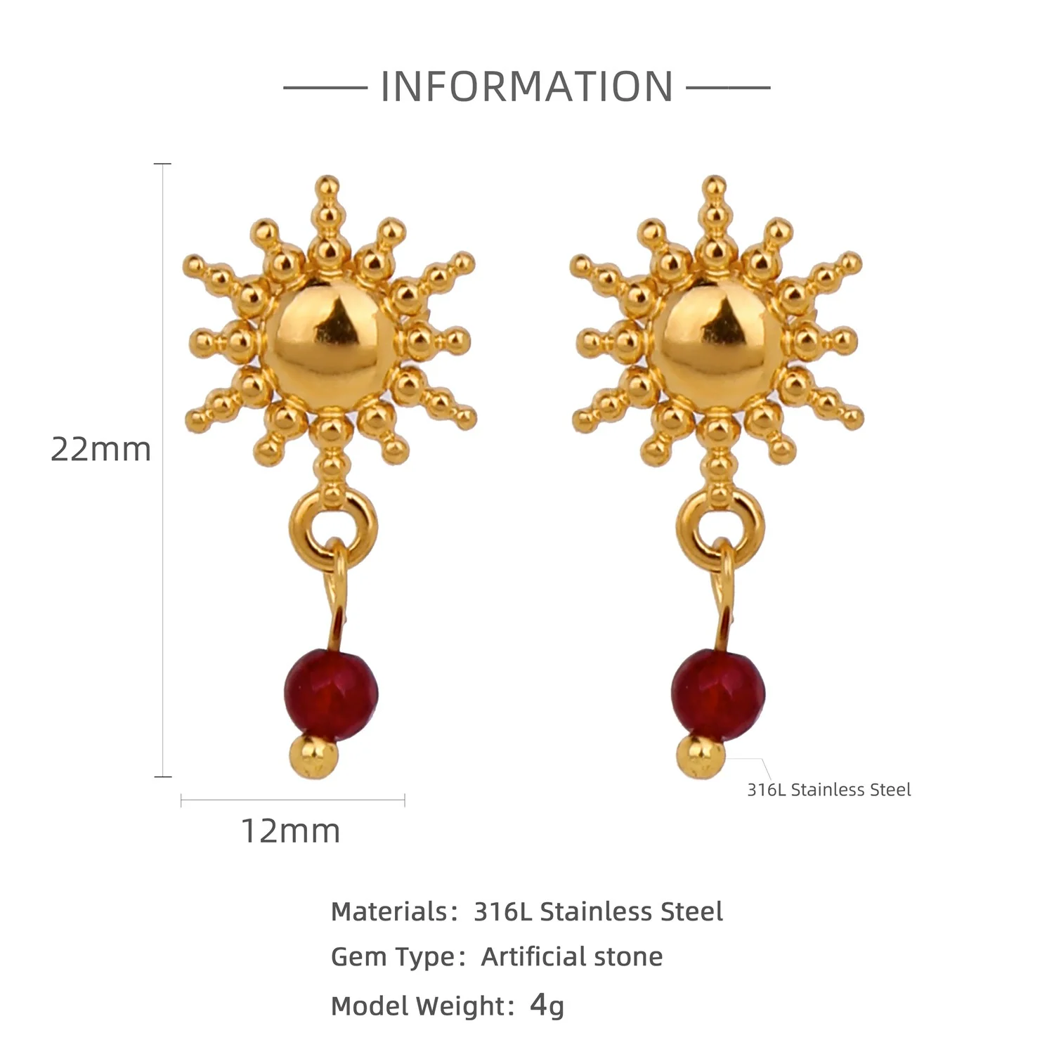 Trendy Hollow Double Ring Button Hoop Earrings Stainless Steel Electroplating Women's - Image 16