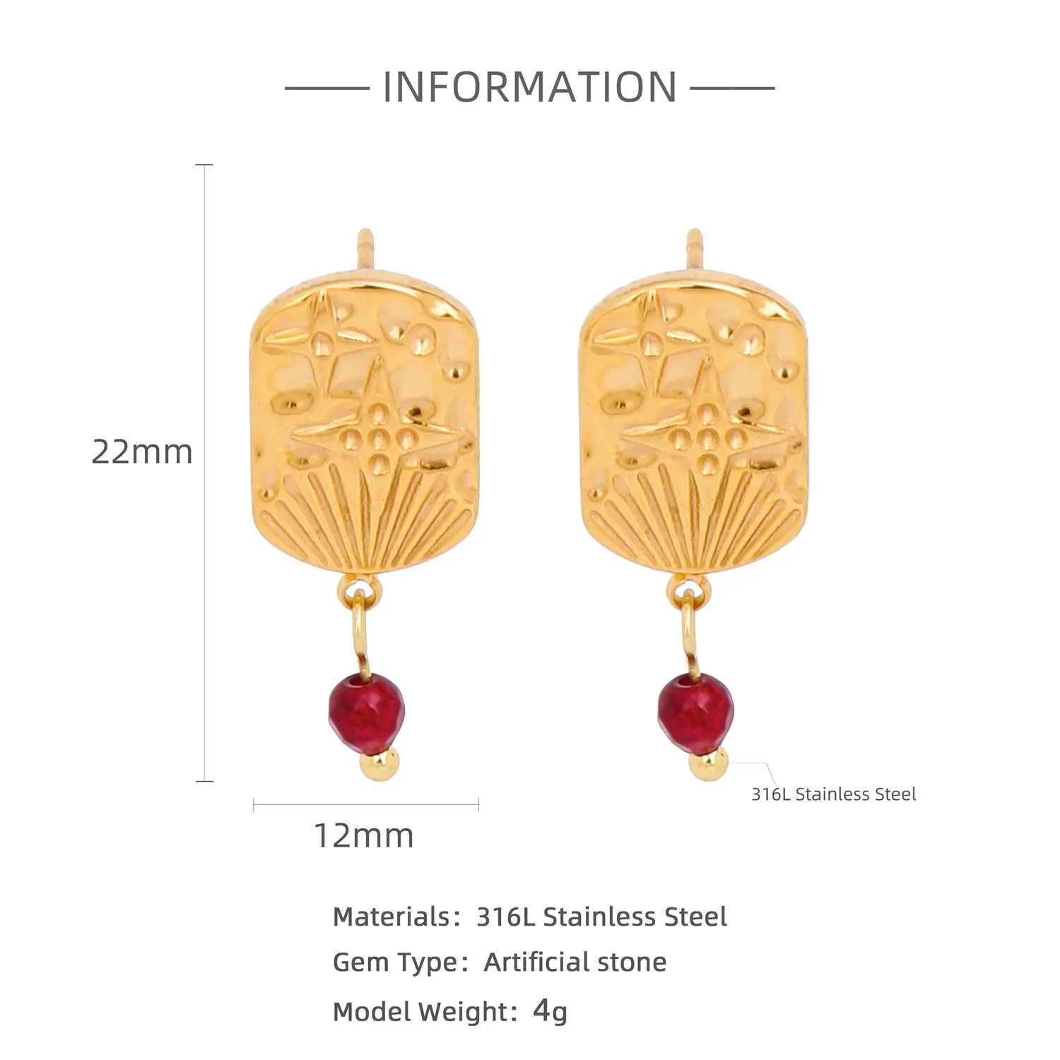Trendy Hollow Double Ring Button Hoop Earrings Stainless Steel Electroplating Women's - Image 17