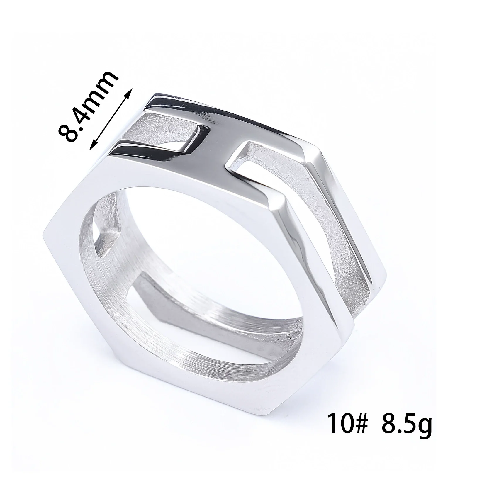 Trendy Irregular Polygon Unisex Ring Stainless Steel Gold Plated With Animal Zodiac Pattern - Image 2