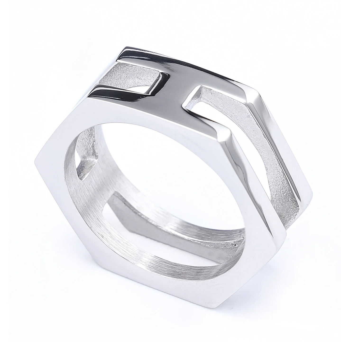 Trendy Irregular Polygon Unisex Ring Stainless Steel Gold Plated With Animal Zodiac Pattern - Image 7