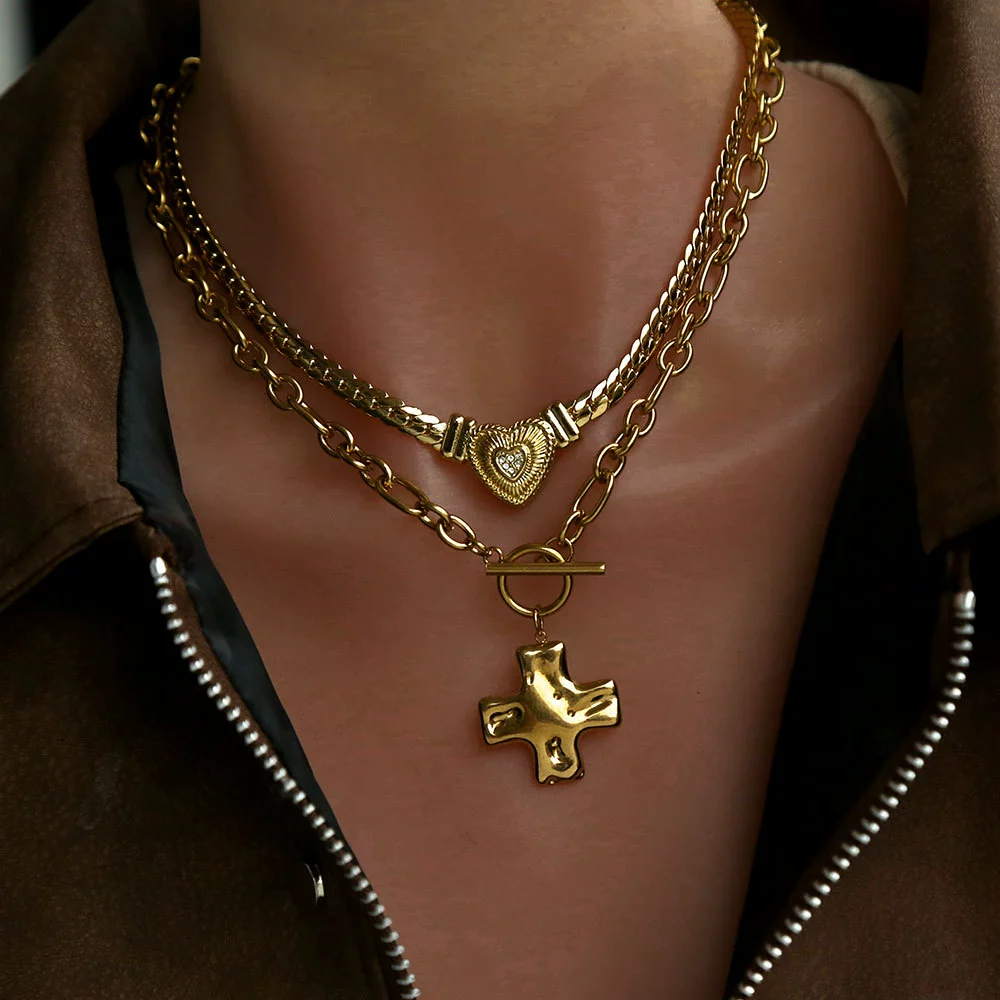 Trendy Unisex Stainless Steel Electroplated Necklace With Letter Number Text Patterns - Image 3