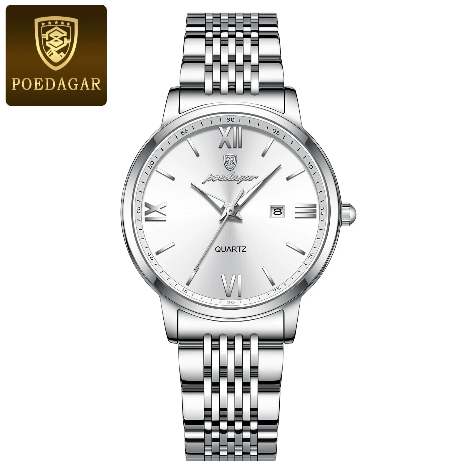 Ultrathin Luminous Women's Watch Alloy Case Stainless Steel Strap Round Dial - Image 4