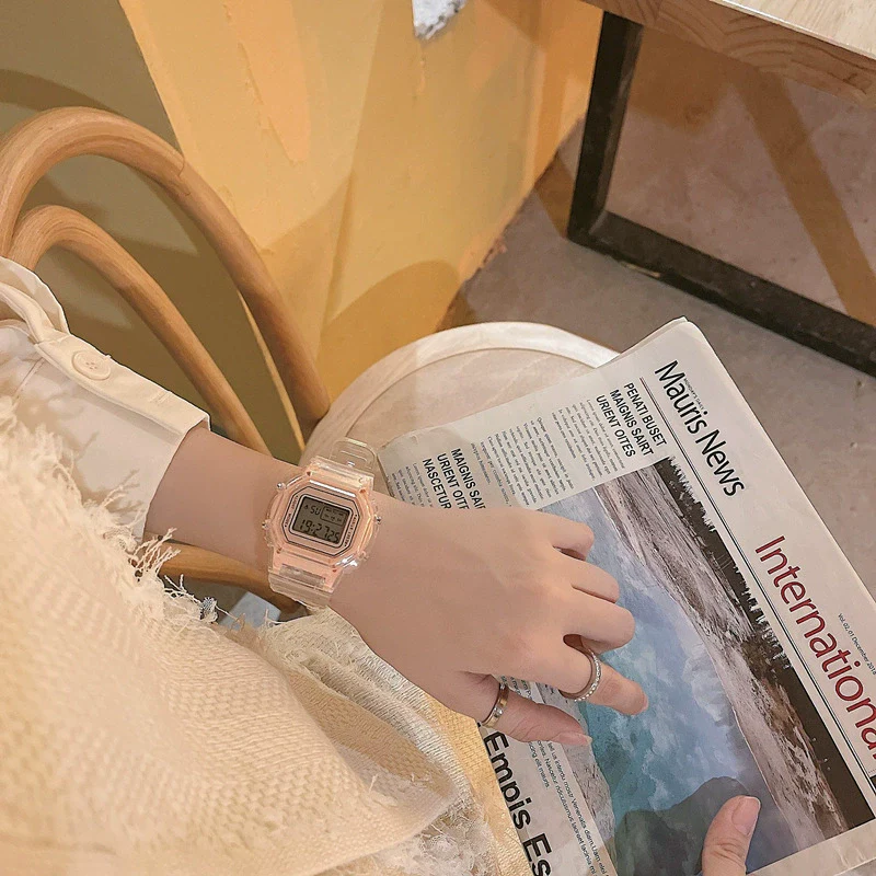 Unicorn Square Digital Electronic Watch For Women Alloy Case Plastic Mirror Silicone Strap Luminous Waterproof Leisure Style - Image 2