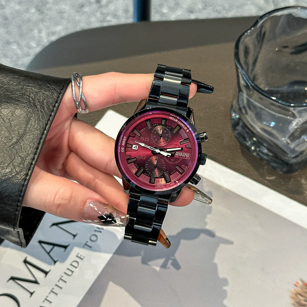 Unisex Casual Alloy Band Round Dial Wrist Watch - Image 3