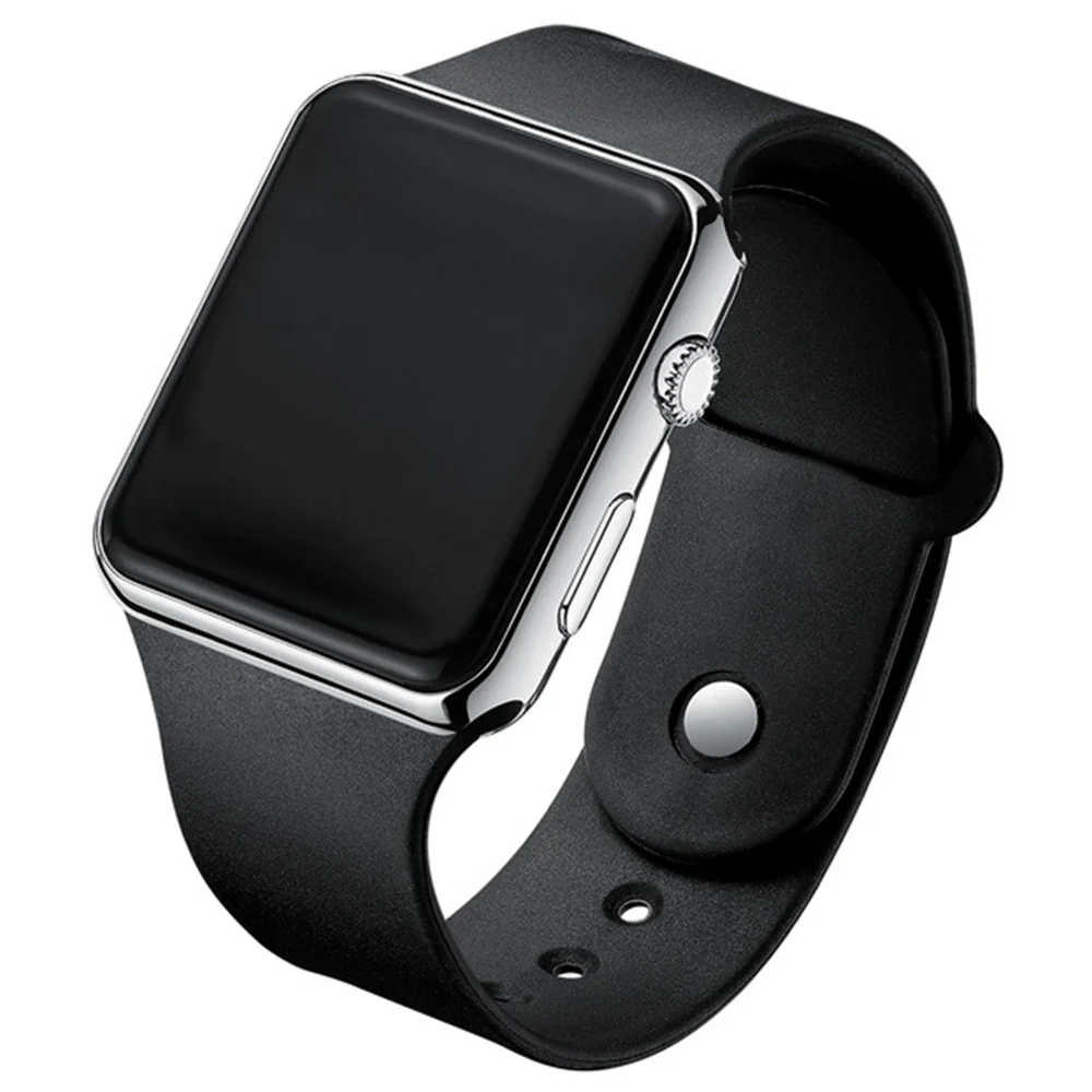 Unisex Casual Square Silicone And Plastic Led Electronic Watch - Image 8