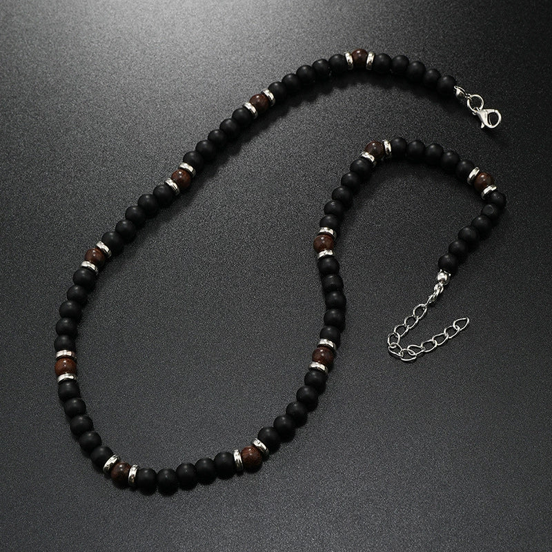 Unisex Handmade Glass Glazed Geometric Beaded Necklace - Image 3