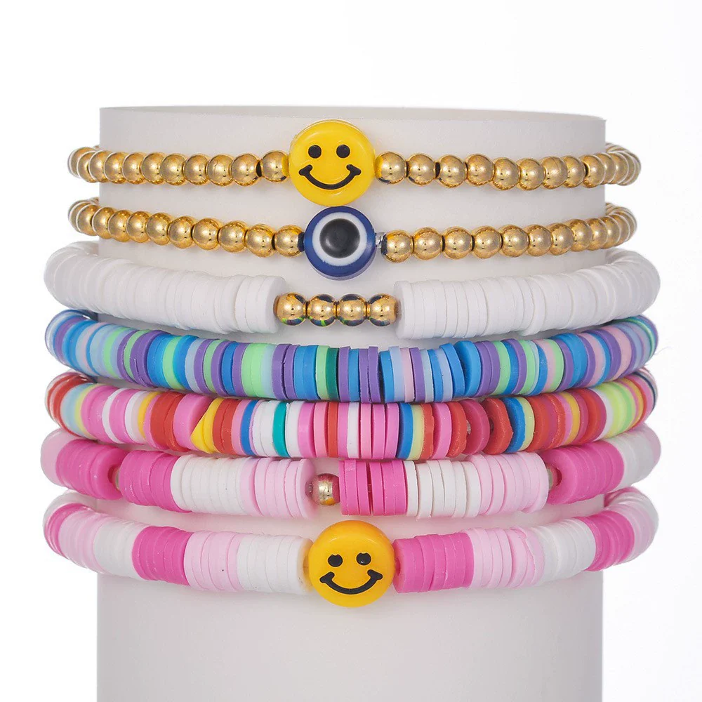 Unisex Handmade Multilayer Stacked Dripping Rainbow Unicorn Cartoon Soft Polymer Clay Bracelet With Animal Zodiac Design - Image 14