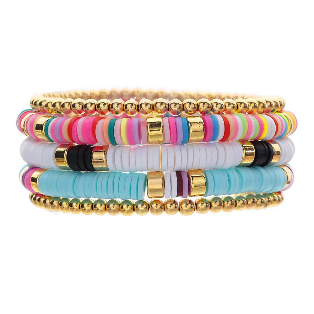Unisex Handmade Multilayer Stacked Dripping Rainbow Unicorn Cartoon Soft Polymer Clay Bracelet With Animal Zodiac Design - Image 21