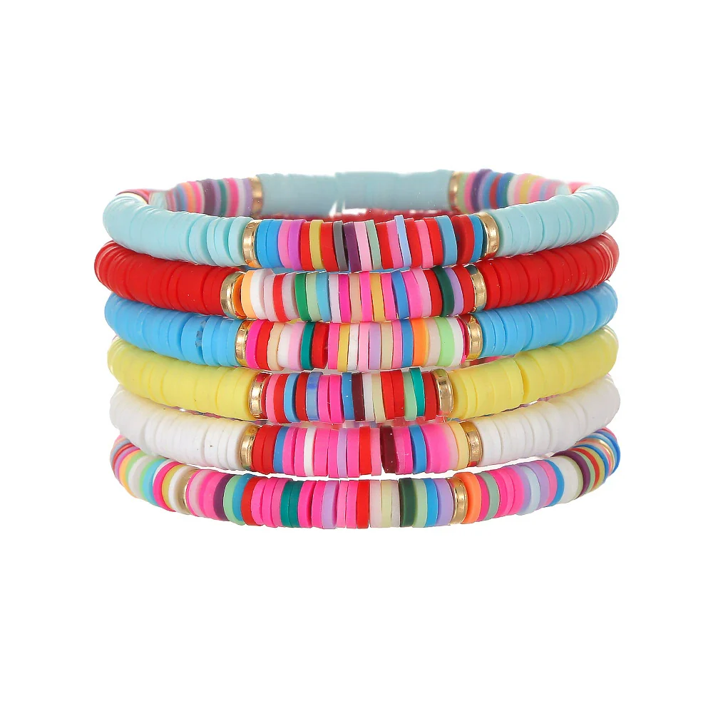 Unisex Handmade Multilayer Stacked Dripping Rainbow Unicorn Cartoon Soft Polymer Clay Bracelet With Animal Zodiac Design - Image 28