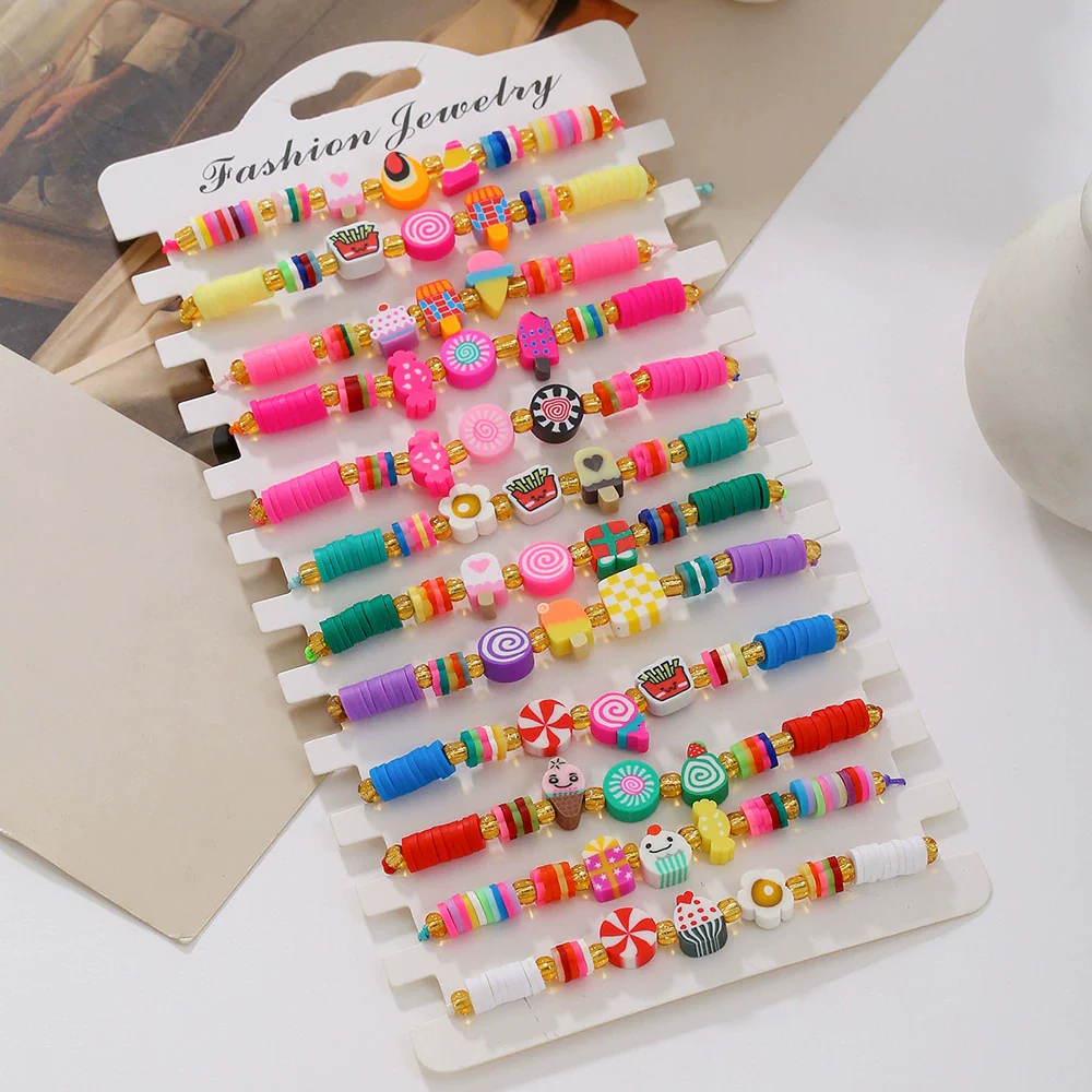 Unisex Handmade Multilayer Stacked Dripping Rainbow Unicorn Cartoon Soft Polymer Clay Bracelet With Animal Zodiac Design - Image 8