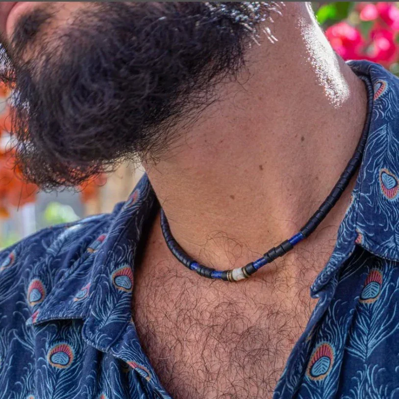 Unisex Natural Shell And Wood Beads Handmade Geometric Style Necklace