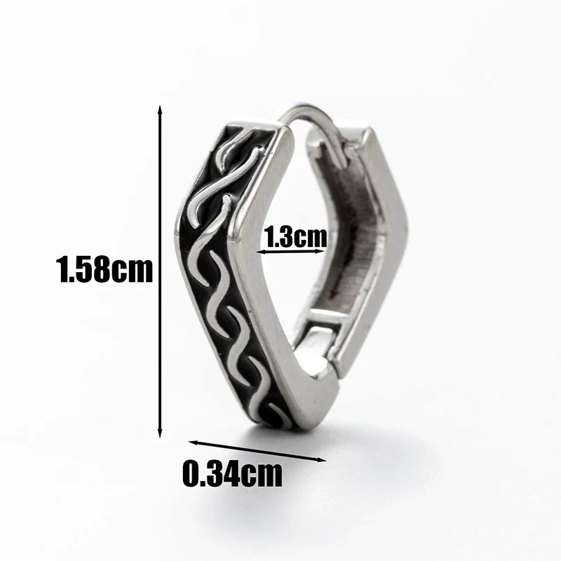 Unisex Piercing Earrings Stainless Steel Cast Rose Skull Snake With Flowers And Polishing Style - Image 14