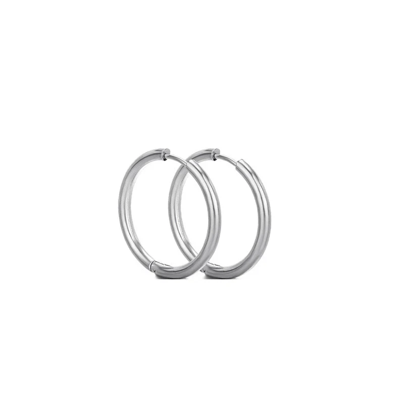 Unisex Round Stainless Steel Electroplated Fashion Earrings - Image 16