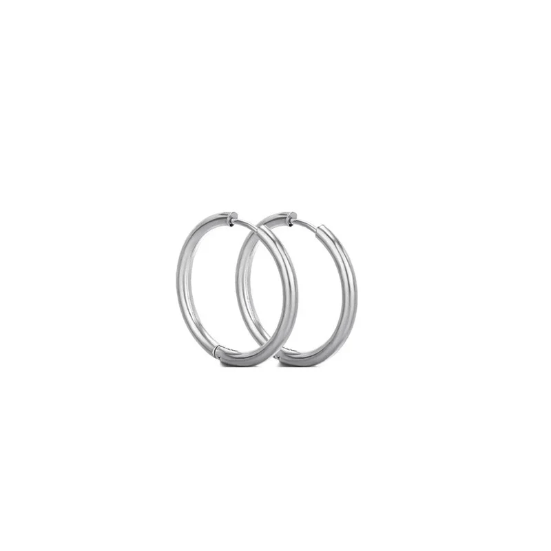 Unisex Round Stainless Steel Electroplated Fashion Earrings - Image 17