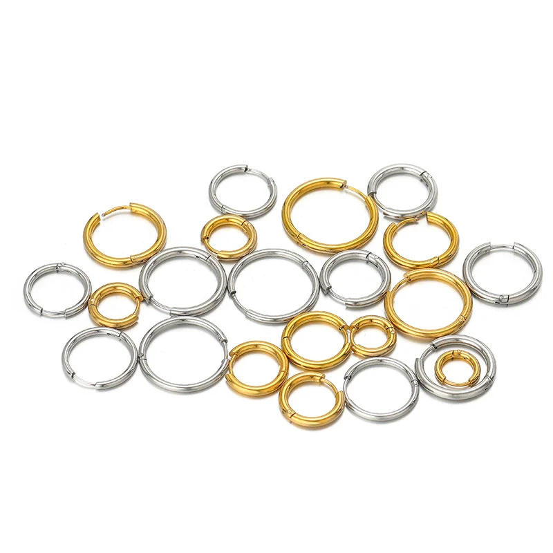 Unisex Round Stainless Steel Electroplated Fashion Earrings - Image 5