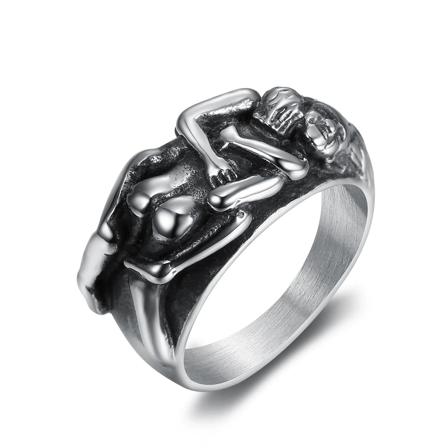 Unisex Sexy Skull Stainless Steel Ring With Seiko Design - Image 5