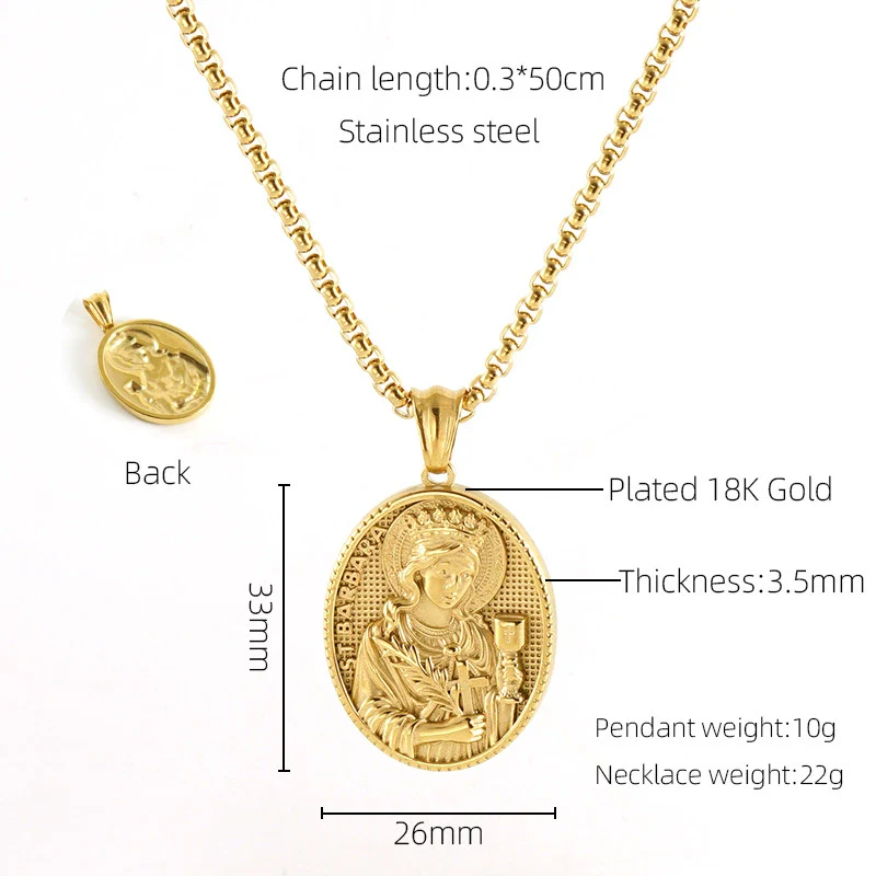 Unisex 316L Stainless Steel And Silver Necklace With Geometric Cross Pendant And Square Pearl Chain Electroplated Retro Hip Hop Style - Image 16