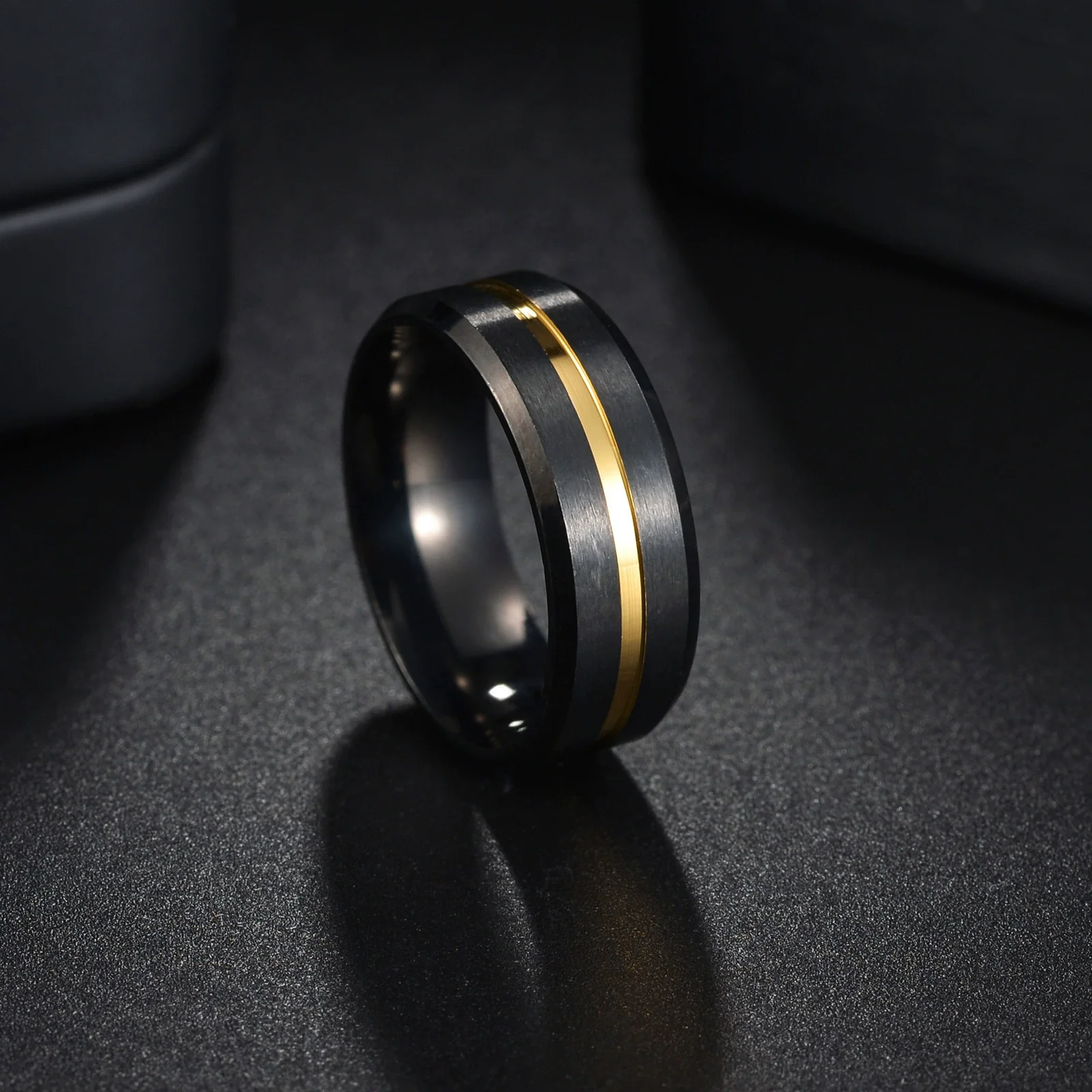 Unisex Stainless Steel Ring Jewelry With Letters Numbers Text Pattern Plated Black Gold Two Color Non Fading - Image 3