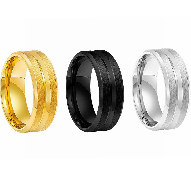 Unisex Stainless Steel Ring With Geometric Style And Electroplating Treatment