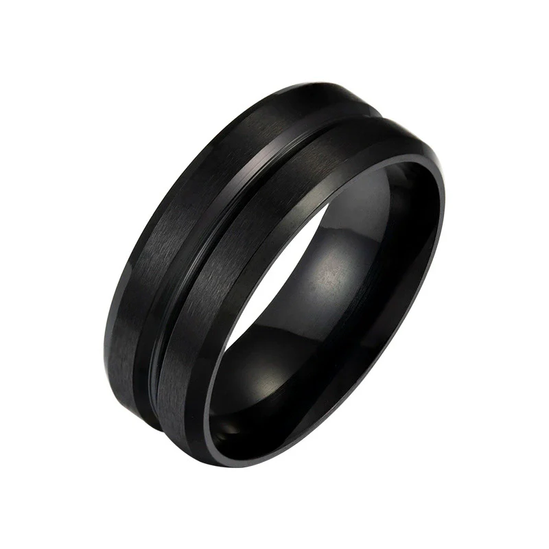 Unisex Stainless Steel Ring With Geometric Style And Electroplating Treatment - Image 5