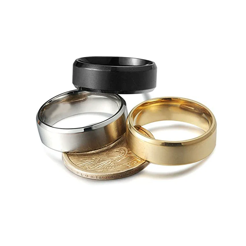 Unisex Stainless Steel Ring With Letters Numbers Text And Electroplating Treatment - Image 2