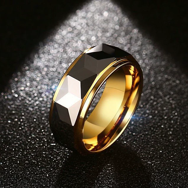 Unisex Tungsten Steel Geometric Ring - Image 2