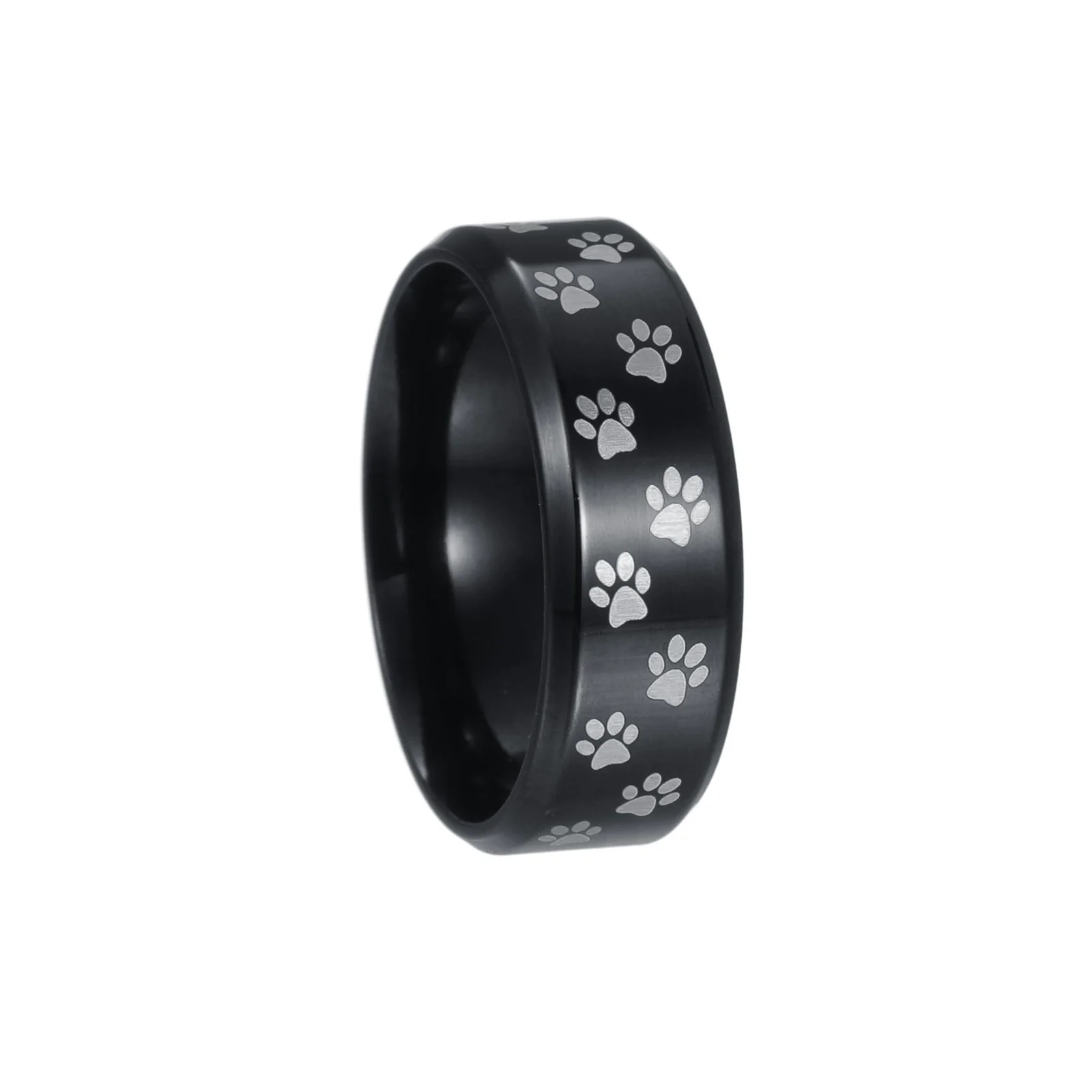 Vacuum Plating Laser Marking Stainless Steel Geometric Ring For Men - Image 8