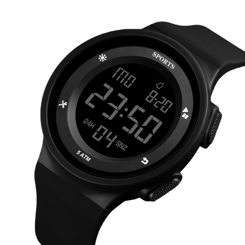 Versatile Luminous Sports Electronic Watch Alloy Case Silicone Strap Round Dial For Lovers - Image 4