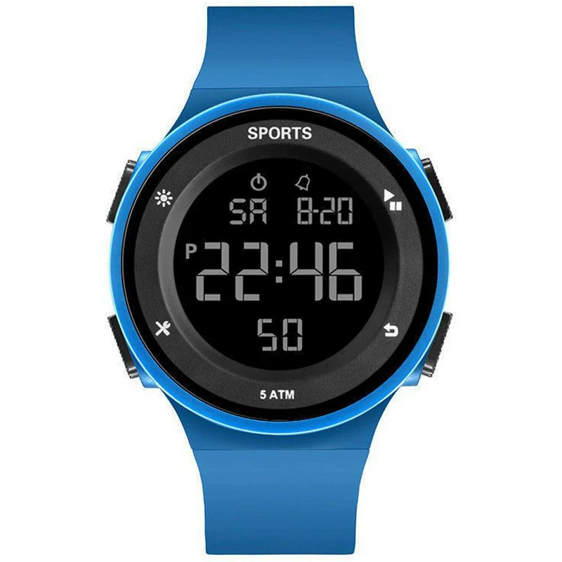 Versatile Luminous Sports Electronic Watch Alloy Case Silicone Strap Round Dial For Lovers - Image 7