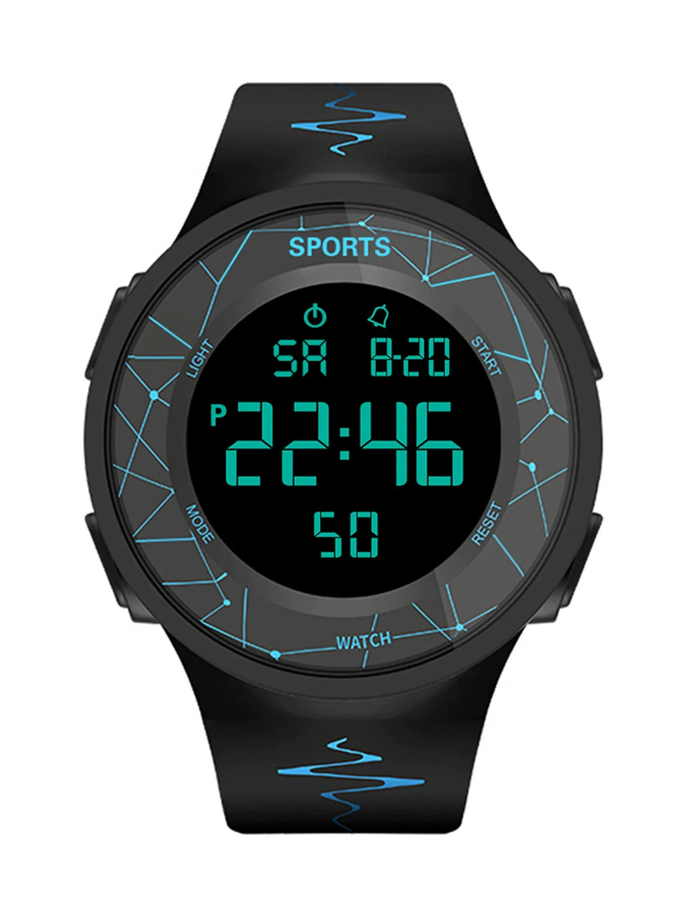Versatile Luminous Sports Electronic Watch Alloy Case Silicone Strap Round Dial For Lovers - Image 8