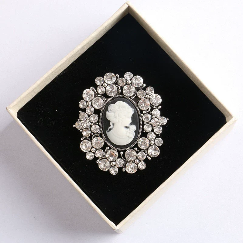 Vintage Fashion Ol Style Alloy Head Brooch Pin With Cartoon Characters Electroplated For Women - Image 20