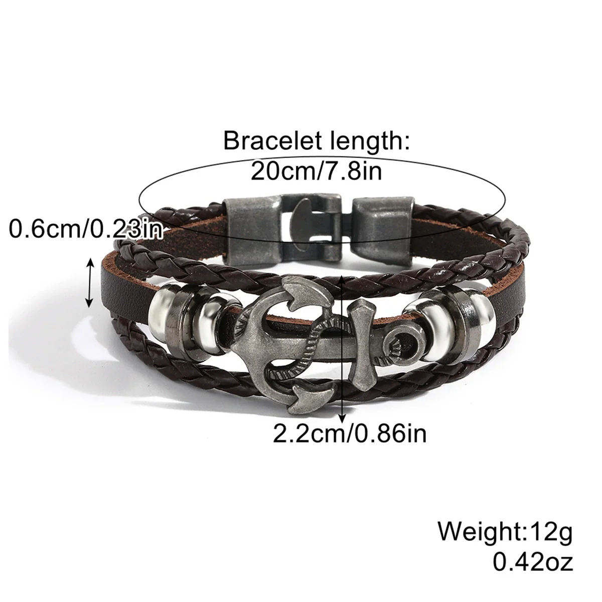Vintage Leather Bracelet Geometric Style Electroplating Unisex - Image 10