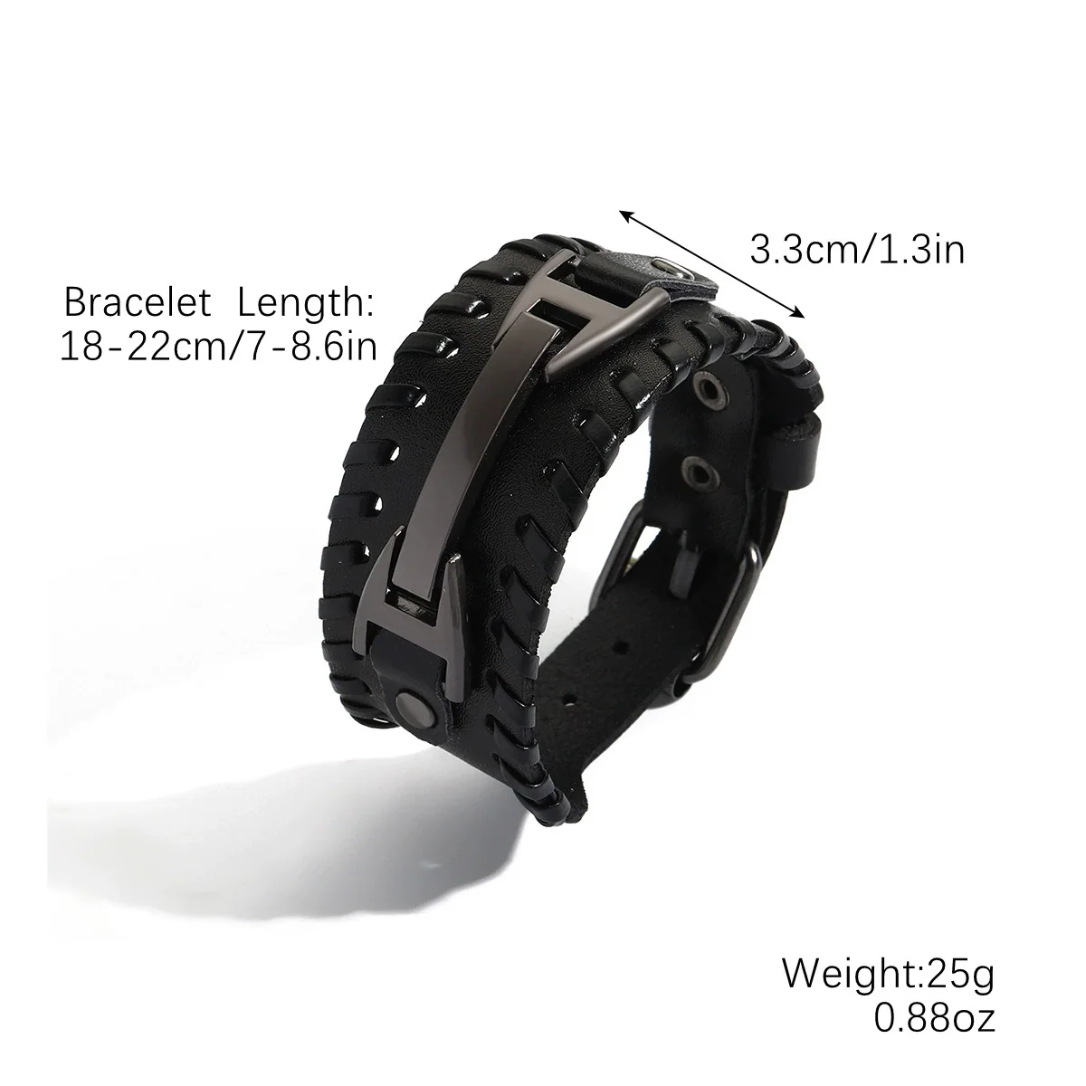 Vintage Leather Bracelet Geometric Style Electroplating Unisex - Image 13