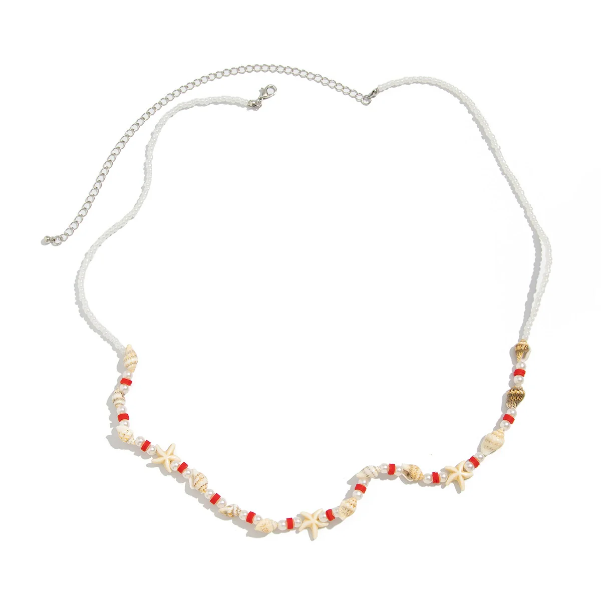 Waist Chain Body Chain With Starfish Conch Design Made Of Rice Beads Shells Polymer Clay Acrylic Imitation Pearls Bohemian Style - Image 5