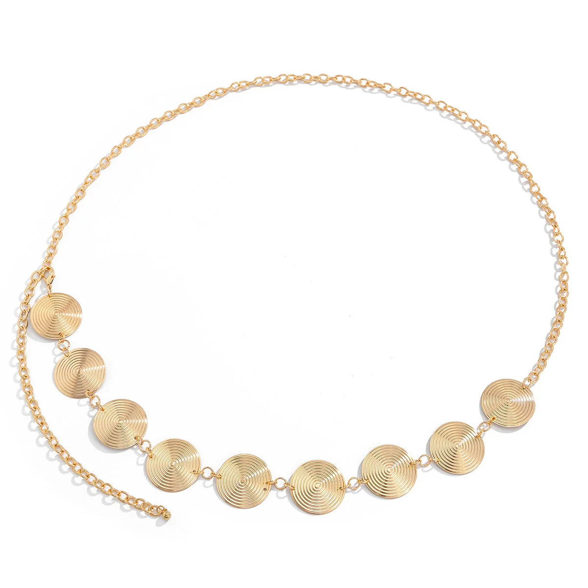 Waist Chain Iron Geometric Disc Spiral Pattern Simple Style For Female - Image 5