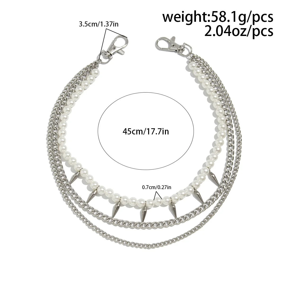 Waist Chain Metal Rivet Cowboy Hiphop Style For Boys And Girls - Image 6