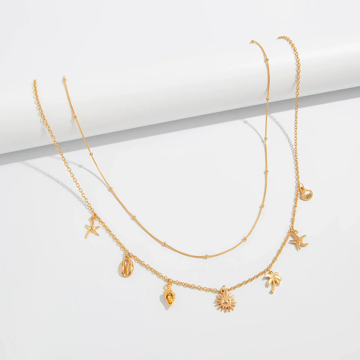 Waist Chain Metal Starfish Shell Coconut Tree Conch Pendant For Female - Image 4