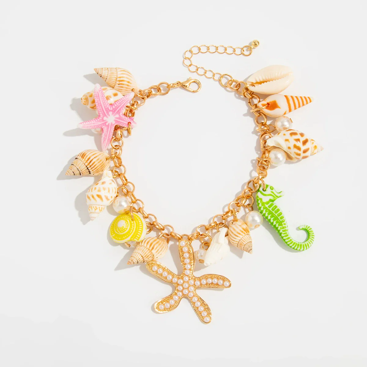 Waist Chain Ocean Style Imitation Pearl Starfish Conch Shell Seahorse Metal - Image 3