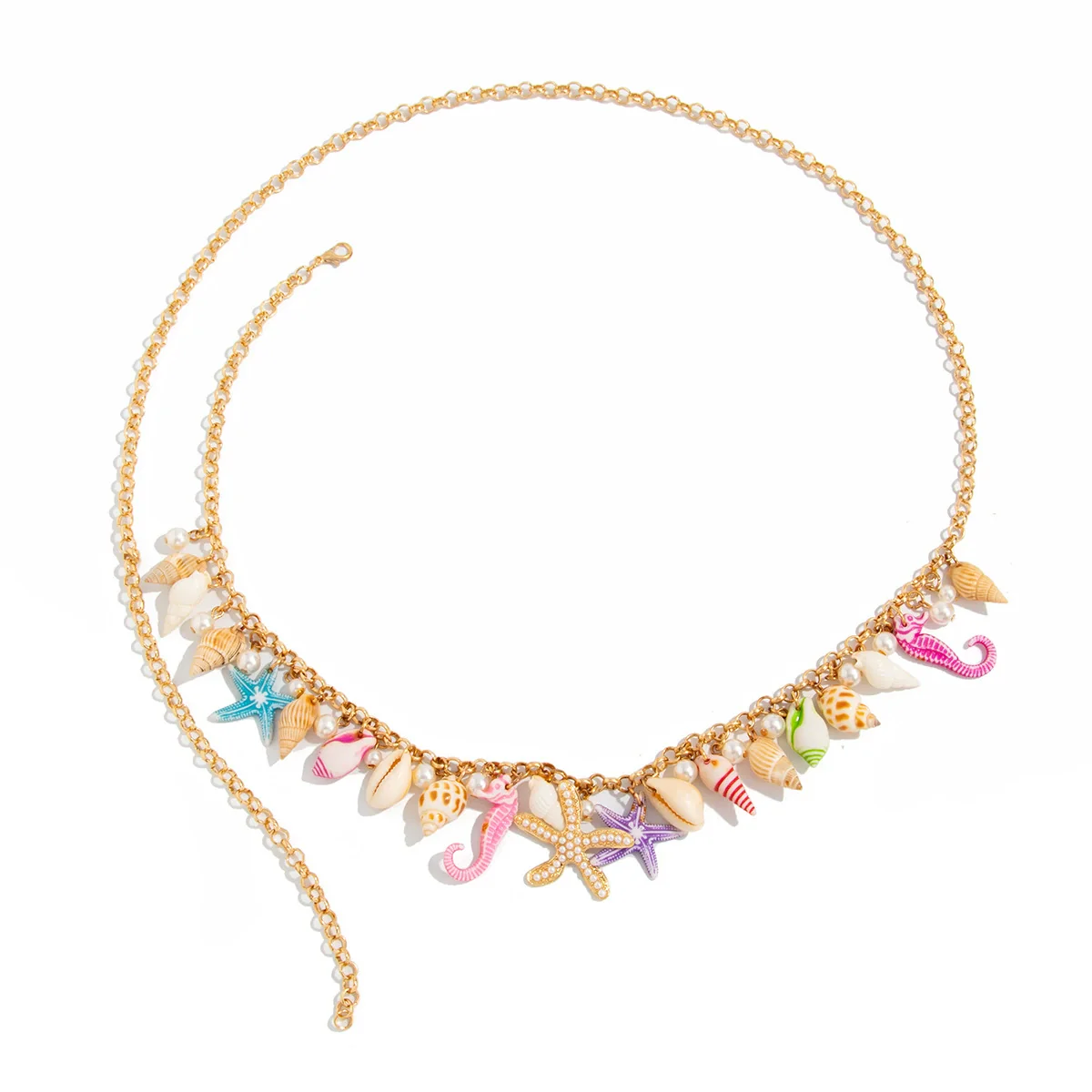 Waist Chain Ocean Style Imitation Pearl Starfish Conch Shell Seahorse Metal - Image 5