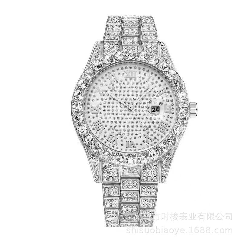 Watch Alloy Band Round Dial Roman Scale Leisure Quartz Watch For Men - Image 2