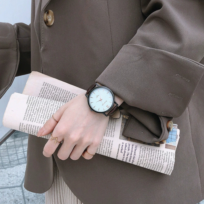 Watch Alloy Imitation Leather Stainless Steel Round Casual Women's - Image 2