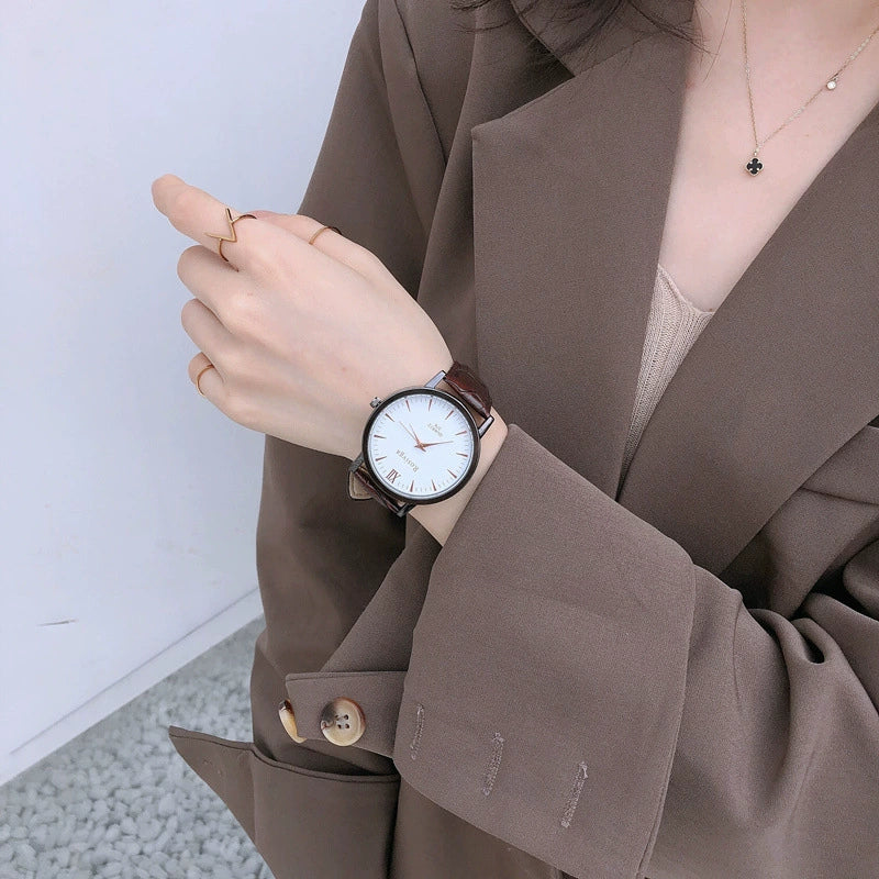 Watch Alloy Imitation Leather Stainless Steel Round Casual Women's - Image 4